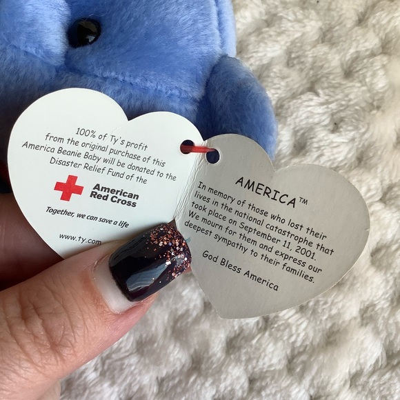 Ty Beanie Babies America Blue Bear American Red Cross 9/11/2001 - Picture 7 of 12